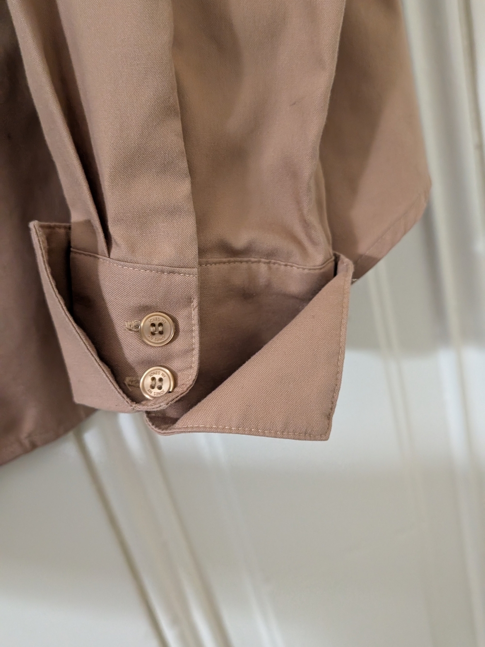 Jones New York Collection Vintage 90s Button-Front Women’s Blouse - Taupe - Picture 4 of 5